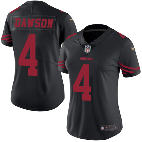 Women's Limited Phil Dawson Nike Jersey Black - #4 Rush NFL San Francisco 49ers