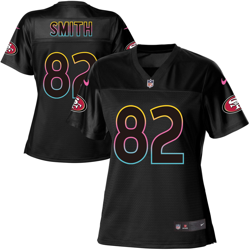 Women's Game Torrey Smith Nike Jersey Black - #82 Fashion NFL San Francisco 49ers