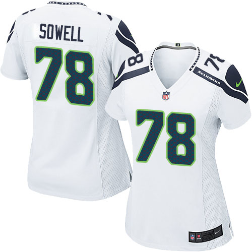 Women's Elite Bradley Sowell Nike Jersey White Road - #78 NFL Seattle Seahawks