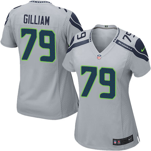 Women's Elite Garry Gilliam Nike Jersey Grey Alternate - #79 NFL Seattle Seahawks