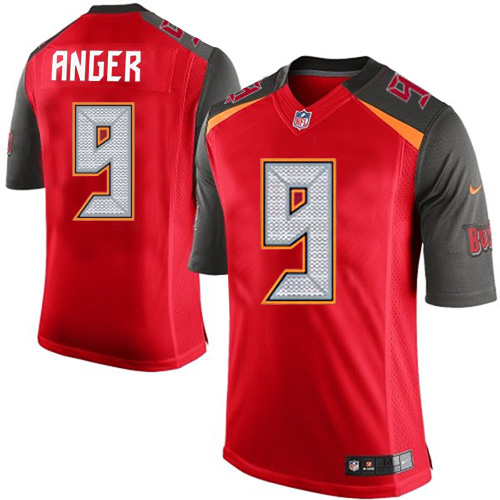 Men's Limited Bryan Anger Nike Jersey Red Home - #9 NFL Tampa Bay Buccaneers