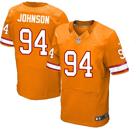 Men's Elite George Johnson Nike Jersey Orange Alternate - #94 NFL Tampa Bay Buccaneers