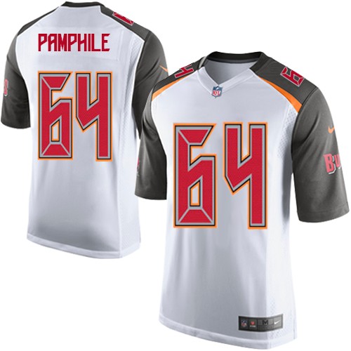 Men's Game Kevin Pamphile Nike Jersey White Road - #64 NFL Tampa Bay Buccaneers