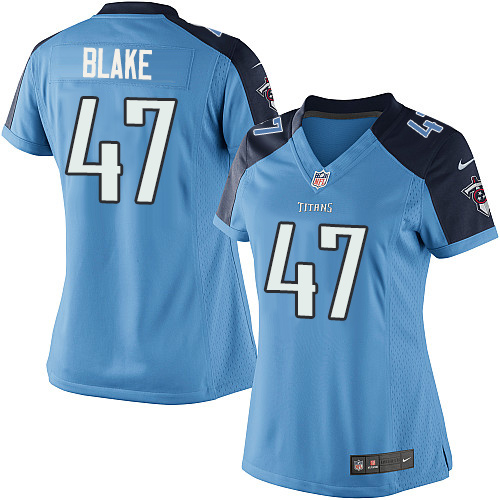 Women's Limited Antwon Blake Nike Jersey Light Blue Home - #47 NFL Tennessee Titans