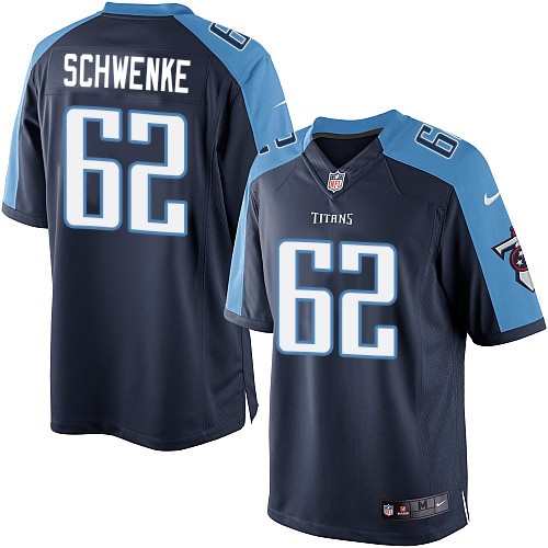 Men's Limited Brian Schwenke Nike Jersey Navy Blue Alternate - #62 NFL Tennessee Titans