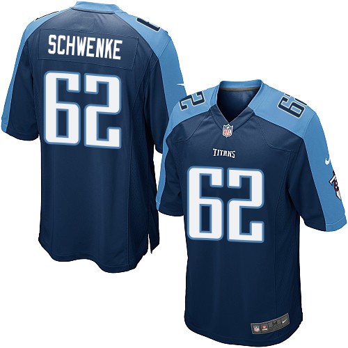 Men's Game Brian Schwenke Nike Jersey Navy Blue Alternate - #62 NFL Tennessee Titans