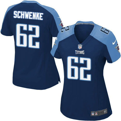 Women's Elite Brian Schwenke Nike Jersey Navy Blue Alternate - #62 NFL Tennessee Titans