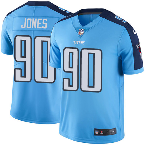 Youth Limited DaQuan Jones Nike Jersey Light Blue - #90 Rush NFL Tennessee Titans