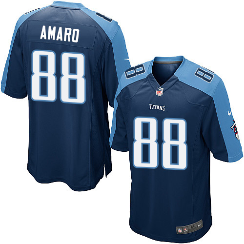 Men's Game Jace Amaro Nike Jersey Navy Blue Alternate - #88 NFL Tennessee Titans