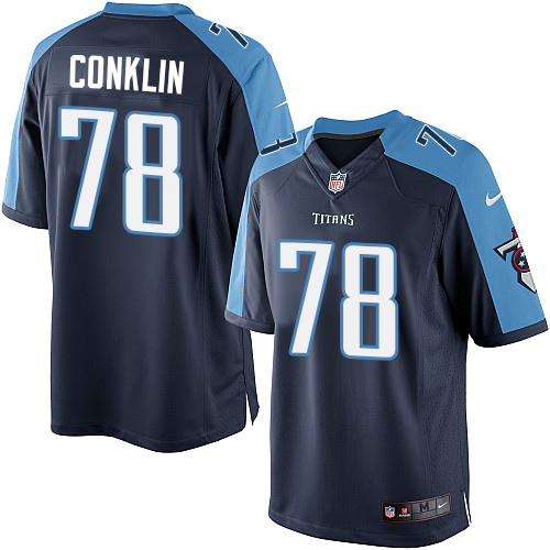 Youth Elite Jack Conklin Nike Jersey Navy Blue Alternate - #78 NFL Tennessee Titans