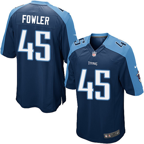 Men's Game Jalston Fowler Nike Jersey Navy Blue Alternate - #45 NFL Tennessee Titans