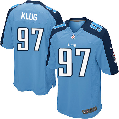 Youth Elite Karl Klug Nike Jersey Light Blue Home - #97 NFL Tennessee Titans