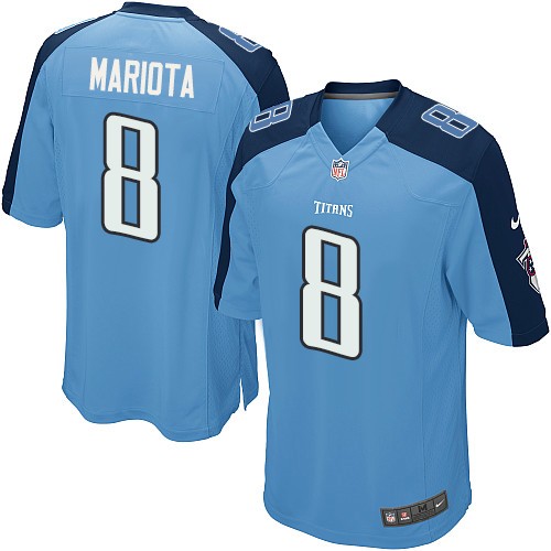 Youth Game Marcus Mariota Nike Jersey Light Blue Home - #8 NFL Tennessee Titans