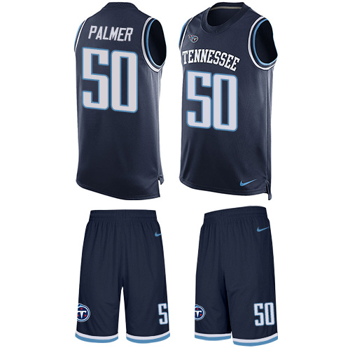 Men's Limited Nate Palmer Nike Jersey Navy Blue - #50 Tank Top Suit NFL Tennessee Titans