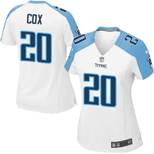 Women's Limited Perrish Cox Nike Jersey White Road - #20 NFL Tennessee Titans