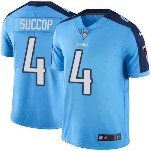 Youth Limited Ryan Succop Nike Jersey Light Blue - #4 Rush NFL Tennessee Titans