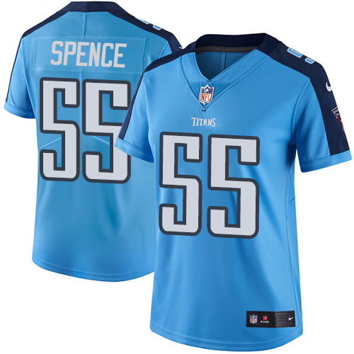 Women's Limited Sean Spence Nike Jersey Light Blue - #55 Rush NFL Tennessee Titans
