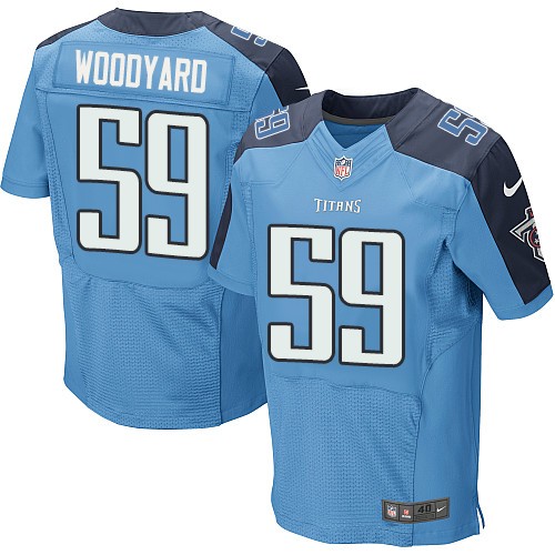 Men's Elite Wesley Woodyard Nike Jersey Light Blue Home - #59 NFL Tennessee Titans