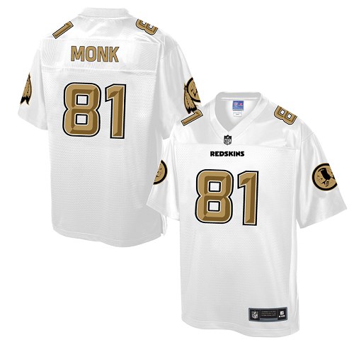 Men's Game Art Monk Nike Jersey White - #81 Pro Line Fashion NFL Washington Redskins