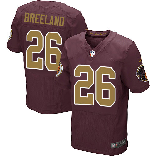 Men's Elite Bashaud Breeland Nike Jersey Burgundy Red Alternate - #26 80th Anniversary NFL Washington Redskins