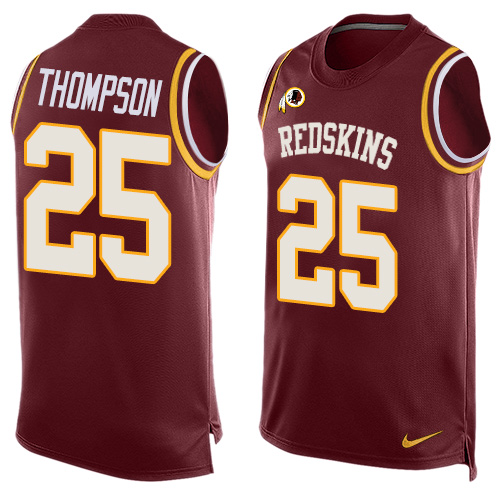 Men's Limited Chris Thompson Nike Jersey Red - #25 Player Name & Number Tank Top NFL Washington Redskins
