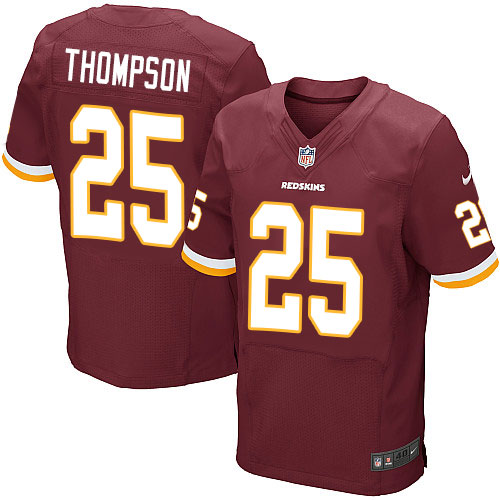 Men's Elite Chris Thompson Nike Jersey Burgundy Red Home - #25 NFL Washington Redskins