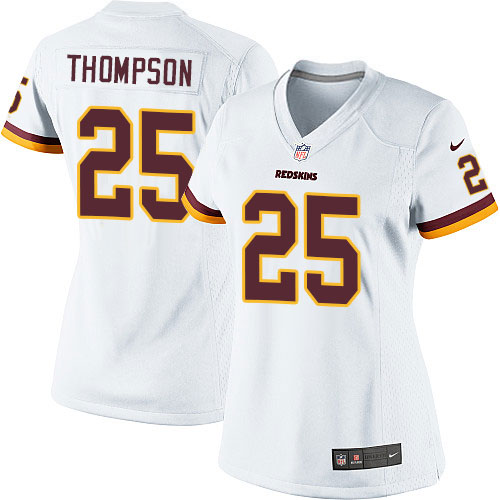 Women's Limited Chris Thompson Nike Jersey White Road - #25 NFL Washington Redskins