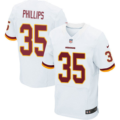 Men's Elite Dashaun Phillips Nike Jersey White Road - #35 NFL Washington Redskins