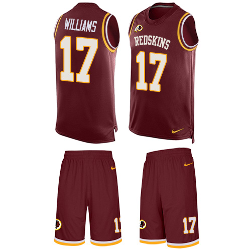 Men's Limited Doug Williams Nike Jersey Burgundy Red - #17 Tank Top Suit NFL Washington Redskins
