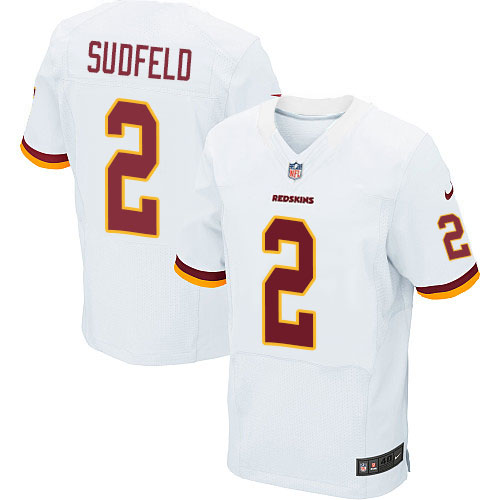 Men's Elite Nate Sudfeld Nike Jersey White Road - #2 NFL Washington Redskins
