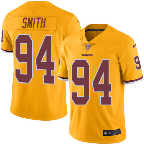 Men's Limited Preston Smith Nike Jersey Gold - #94 Rush NFL Washington Redskins