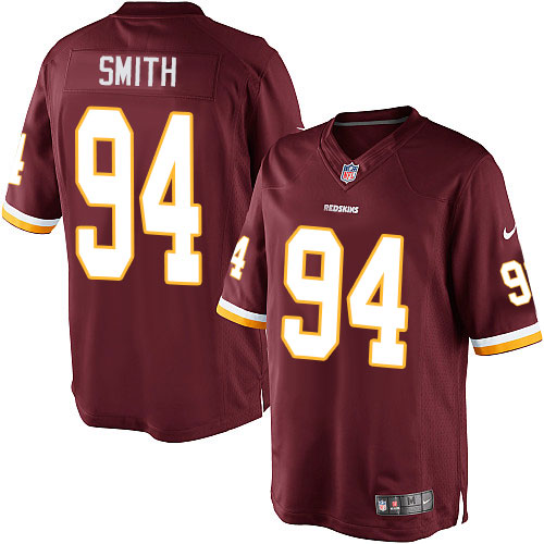 Youth Elite Preston Smith Nike Jersey Burgundy Red Home - #94 NFL Washington Redskins