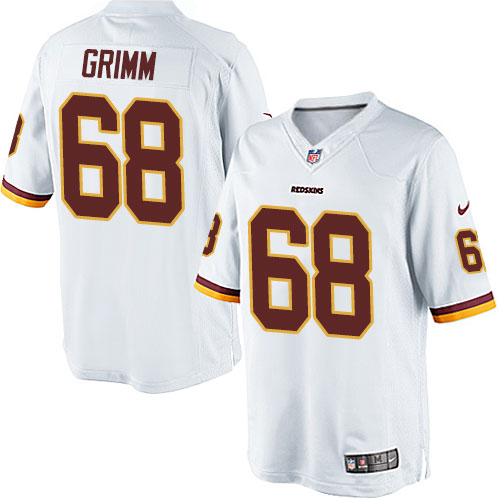 Youth Limited Russ Grimm Nike Jersey White Road - #68 NFL Washington Redskins