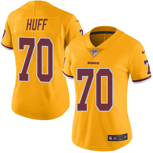 Women's Limited Sam Huff Nike Jersey Gold - #70 Rush NFL Washington Redskins