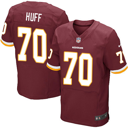 Men's Elite Sam Huff Nike Jersey Burgundy Red Home - #70 NFL Washington Redskins