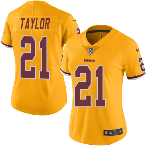 Women's Limited Sean Taylor Nike Jersey Gold - #21 Rush NFL Washington Redskins