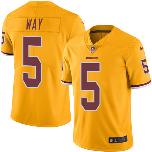 Youth Limited Tress Way Nike Jersey Gold - #5 Rush NFL Washington Redskins