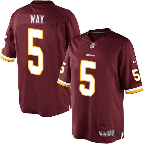 Men's Limited Tress Way Nike Jersey Burgundy Red Home - #5 NFL Washington Redskins