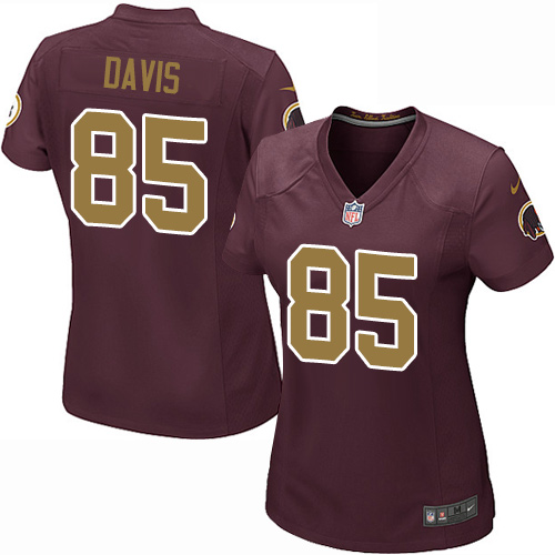 Women's Game Vernon Davis Nike Jersey Burgundy Red Alternate - #85 80th Anniversary NFL Washington Redskins