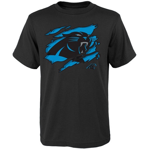 NFL Carolina Panthers Ripped Off T-Shirt - Black