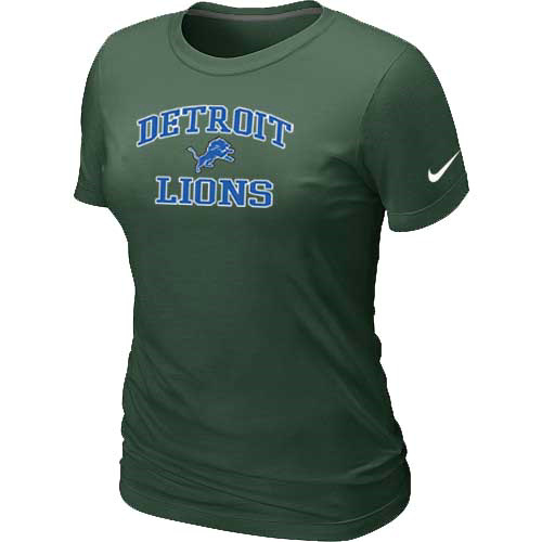 Nike Detroit Lions Women's Heart & Soul NFL T-Shirt - Dark Green