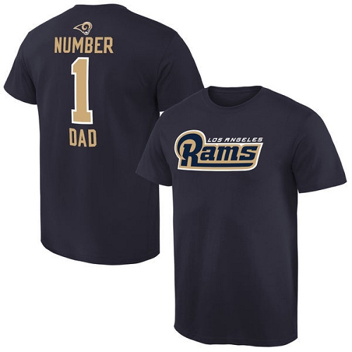 NFL Men's Los Angeles Rams Pro Line Navy Number 1 Dad T-Shirt
