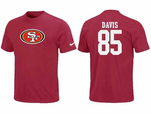 Nike San Francisco 49ers #85 Vernon Davis Name & Number NFL T-Shirt - Red