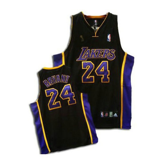 Kobe Bryant Los Angeles Lakers Youth Swingman Black Champions Patch Nba Adidas Jersey Purple