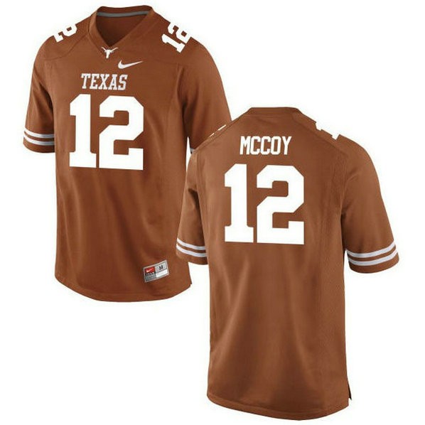 Mens Colt Mccoy Texas Longhorns #12 Authentic Orange Colleage Football Jersey 102