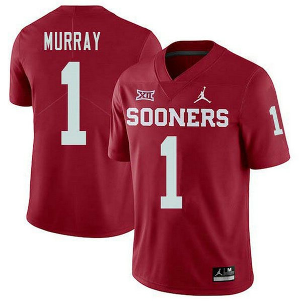Mens Kyler Murray Oklahoma Sooners #1 Jordan Brand Authentic Red College Football Jersey 102