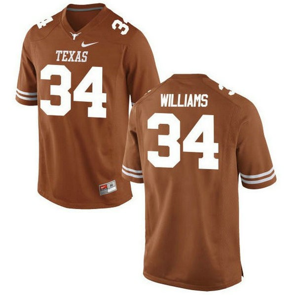 Mens Ricky Williams Texas Longhorns #34 Authentic Orange Colleage Football Jersey 102
